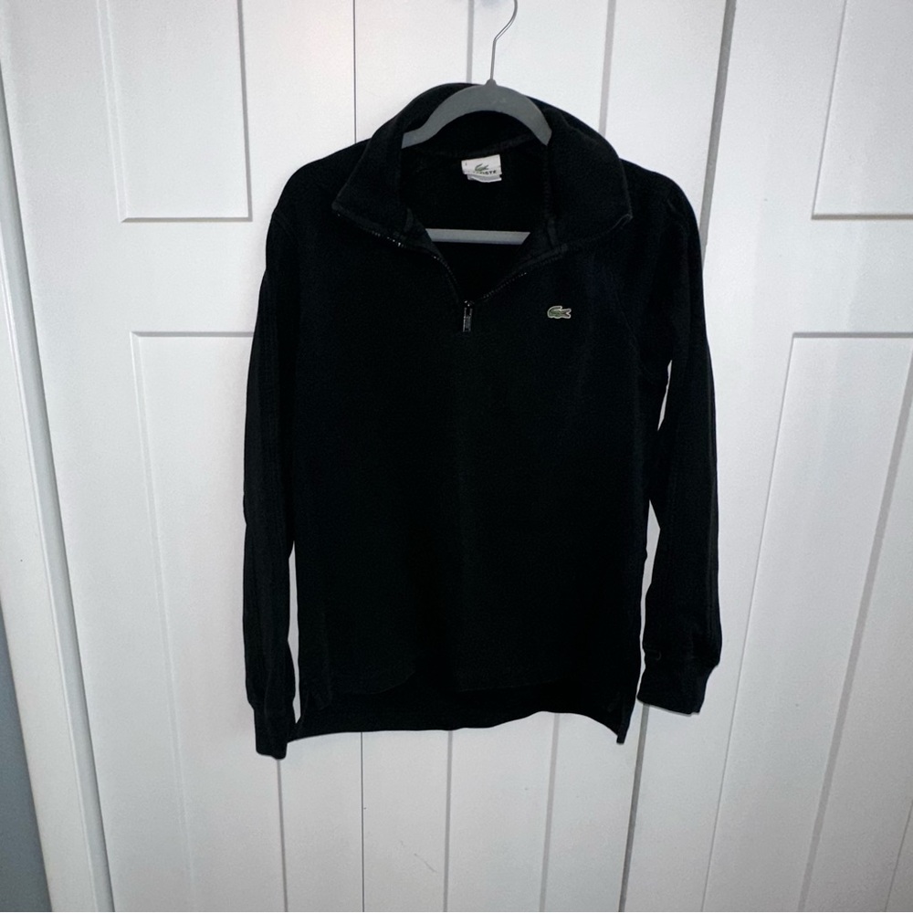 Lacoste Men's Black 3/4 zip Sweater (men's 4/L)